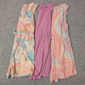 Romper Bundle Three Pink Purple Blue Tie Dye Animal Print PatPat Girls Size 4-5T